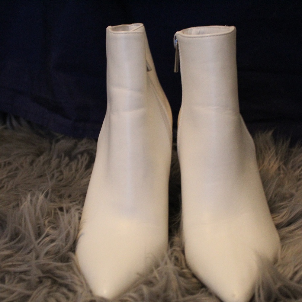 Retro White Ankle Boots